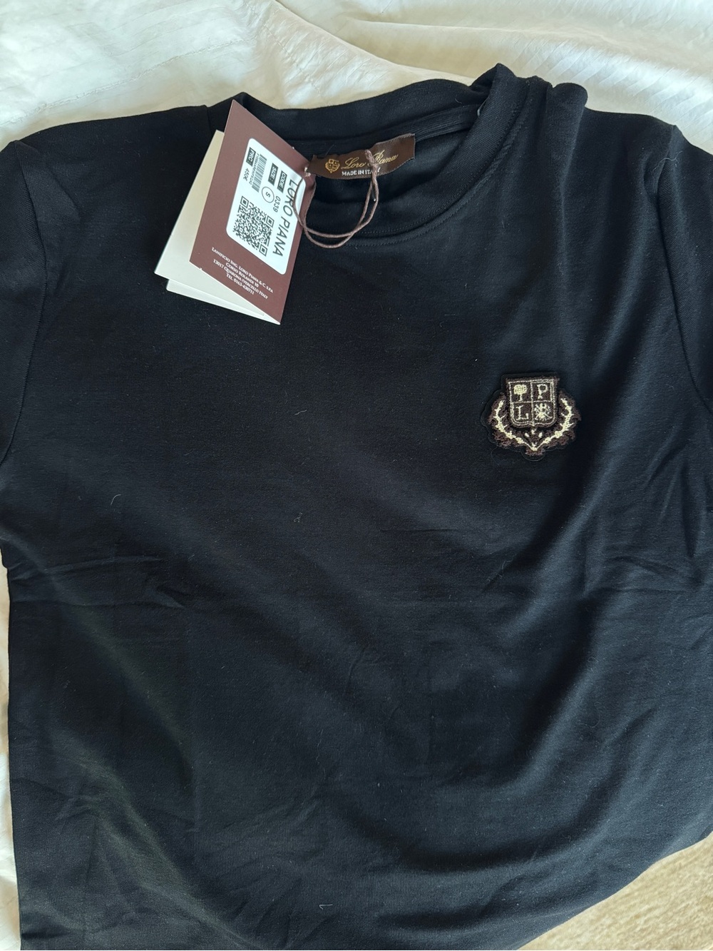 Loro Piana Black Crewneck Short Sleeve T-Shirt - Picture 2 of 2